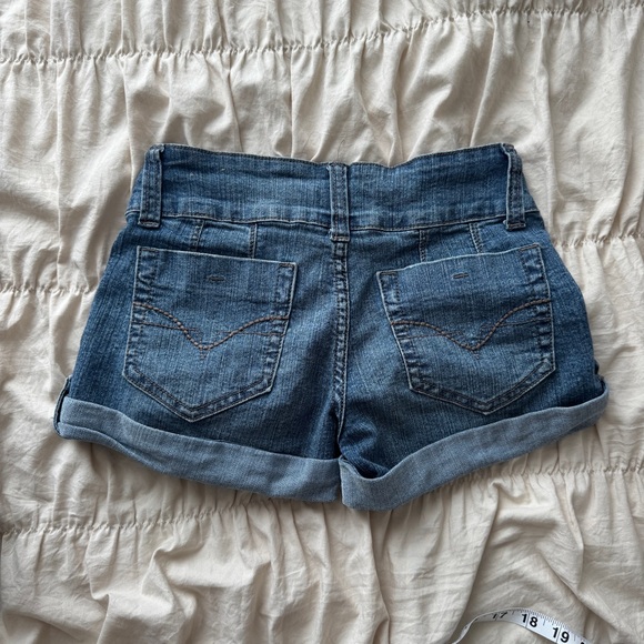 vintage y2k low rise denim button mini shorts - Picture 5 of 6